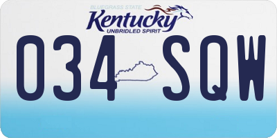 KY license plate 034SQW