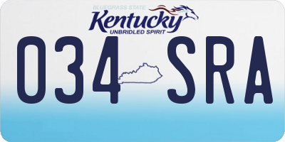 KY license plate 034SRA