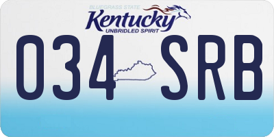 KY license plate 034SRB