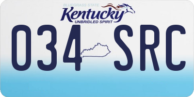 KY license plate 034SRC