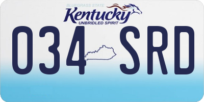 KY license plate 034SRD