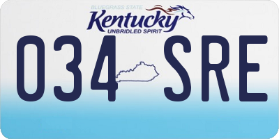 KY license plate 034SRE