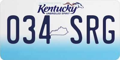 KY license plate 034SRG