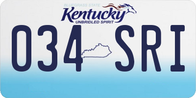 KY license plate 034SRI