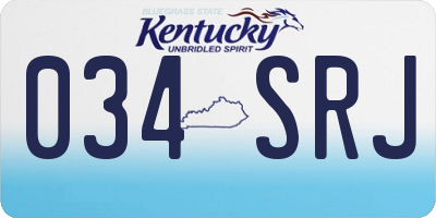 KY license plate 034SRJ