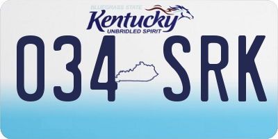 KY license plate 034SRK