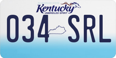 KY license plate 034SRL