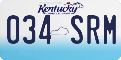 KY license plate 034SRM