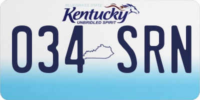 KY license plate 034SRN