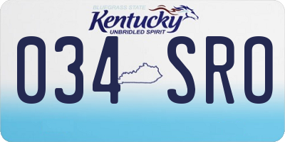 KY license plate 034SRO