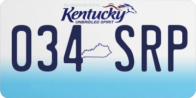 KY license plate 034SRP