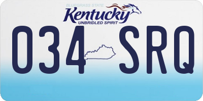 KY license plate 034SRQ