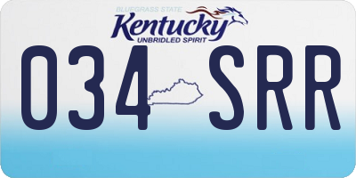 KY license plate 034SRR