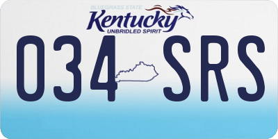 KY license plate 034SRS