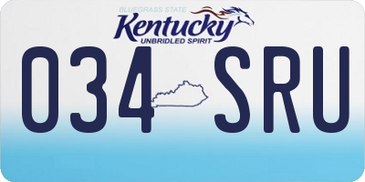 KY license plate 034SRU