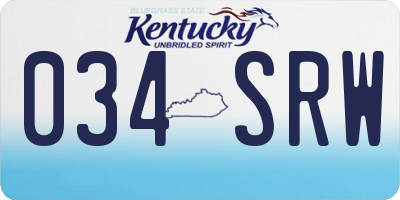 KY license plate 034SRW