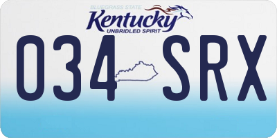 KY license plate 034SRX