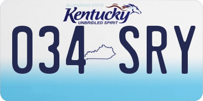 KY license plate 034SRY