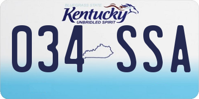 KY license plate 034SSA