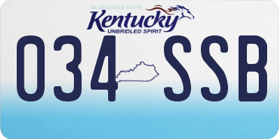 KY license plate 034SSB