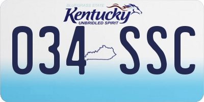 KY license plate 034SSC