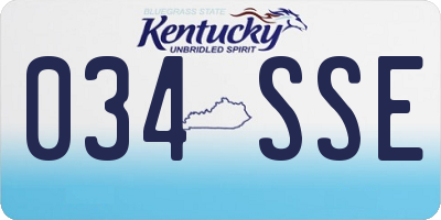 KY license plate 034SSE