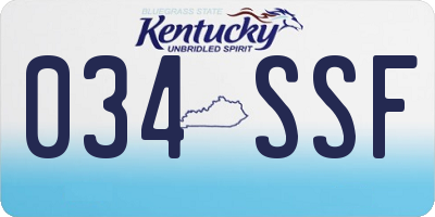 KY license plate 034SSF