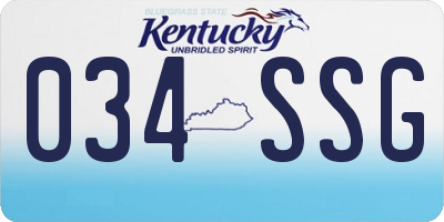 KY license plate 034SSG