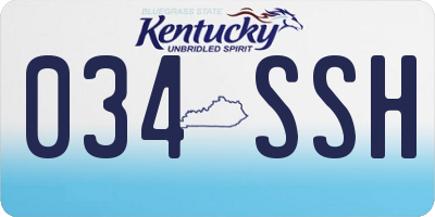 KY license plate 034SSH