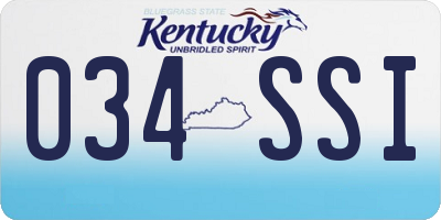 KY license plate 034SSI