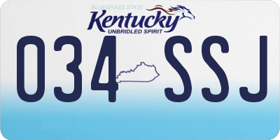 KY license plate 034SSJ