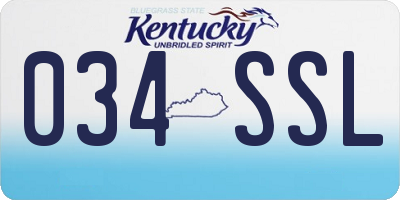 KY license plate 034SSL