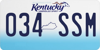 KY license plate 034SSM