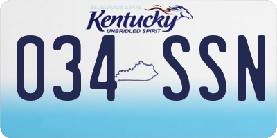 KY license plate 034SSN