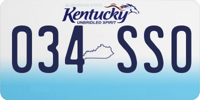 KY license plate 034SSO
