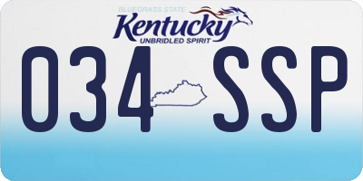 KY license plate 034SSP