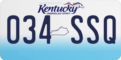 KY license plate 034SSQ