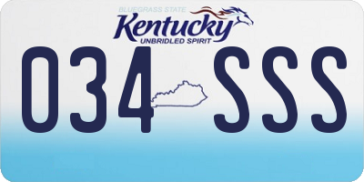KY license plate 034SSS