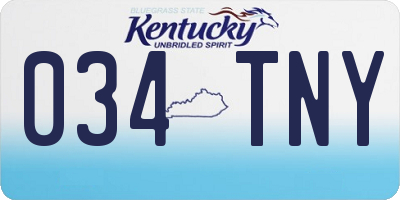 KY license plate 034TNY