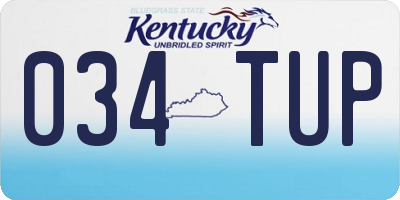KY license plate 034TUP