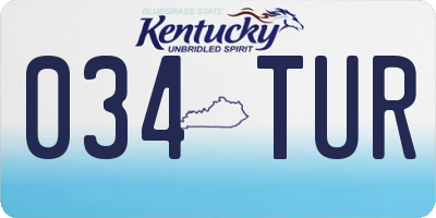 KY license plate 034TUR