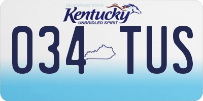 KY license plate 034TUS