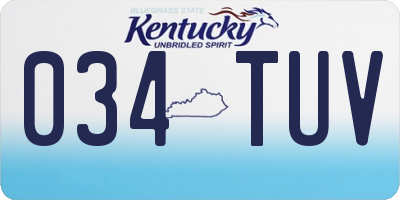 KY license plate 034TUV