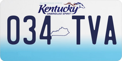 KY license plate 034TVA
