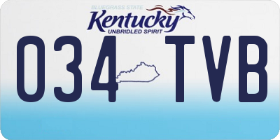 KY license plate 034TVB