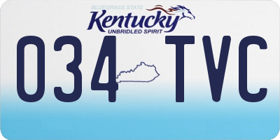 KY license plate 034TVC
