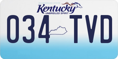 KY license plate 034TVD