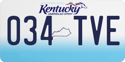 KY license plate 034TVE