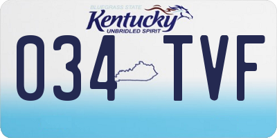 KY license plate 034TVF