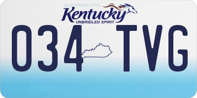 KY license plate 034TVG